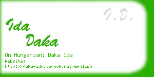 ida daka business card